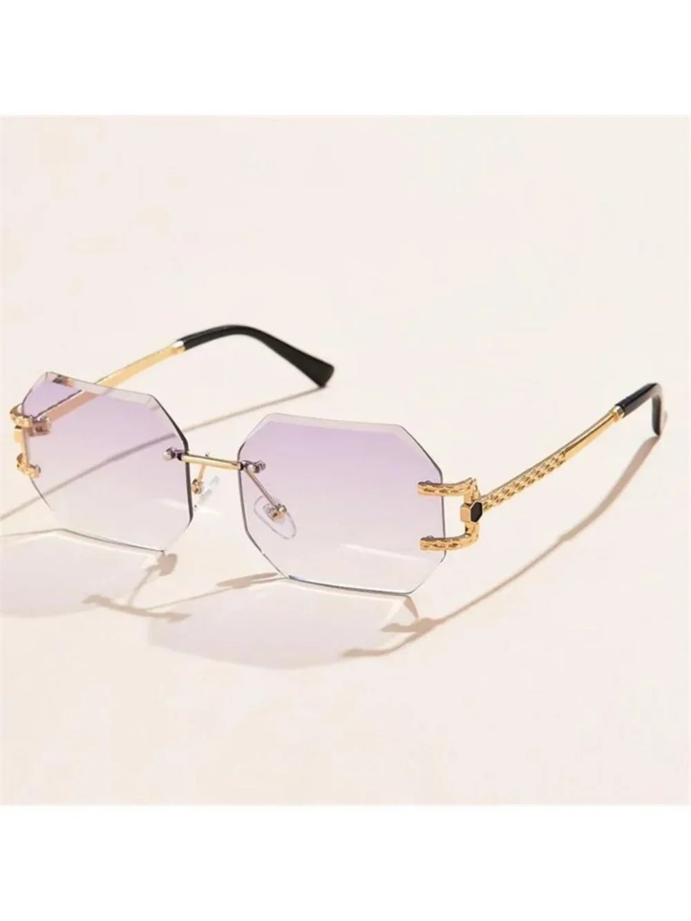 Retro Rimless Polygon Glasses